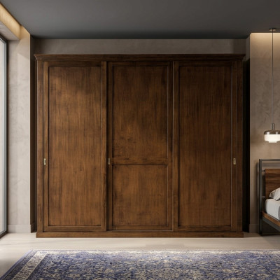 Wardrobe Closet Solid Wood Bedroom Furniture Italy Wooden Wardrobe