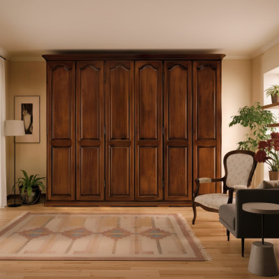 Solid wood Vaccari cav Giovanni bedroom wardrobe with sliding doors