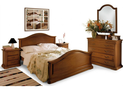 Bed nightstand cabinet wardrobe bedroom dresser natural wood new set 5-piece.