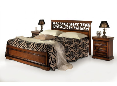 Italian bedroom furniture bed nightstand solid wood bed set 3-pieces