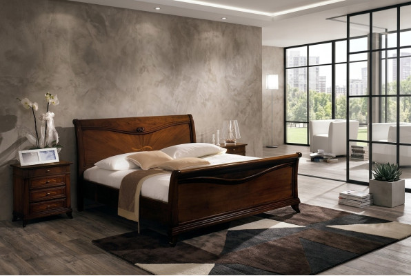 Classic bed luxury furniture beds bedroom furnishings nightstand 2x 3-piece set.