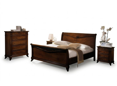 Double bed bedroom bed furniture wood design Vaccari giovanni solid beds