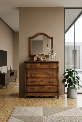 Dresser Sideboard Cabinet Wood Dressers Italian Furniture Solid Mirror 2-piece