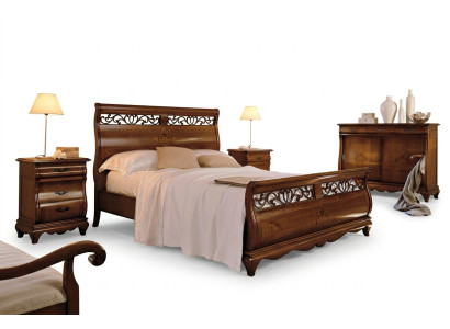 Double bed 2 nightstands solid wood bedroom furniture solid wood set new
