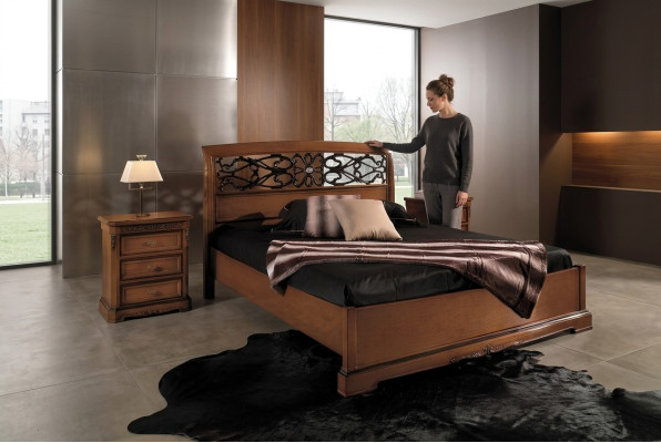Wood double bed beds solid wood bedroom furniture Vaccari cav giovanni bed