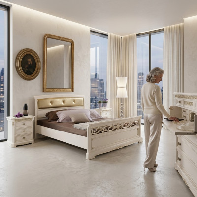 Bed bedroom furniture double beds luxury furnishing Vaccari cav giovanni new