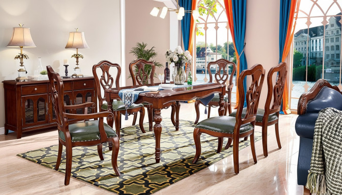 Complete set of 6 chairs dining room group wood chair luxury furniture baroque