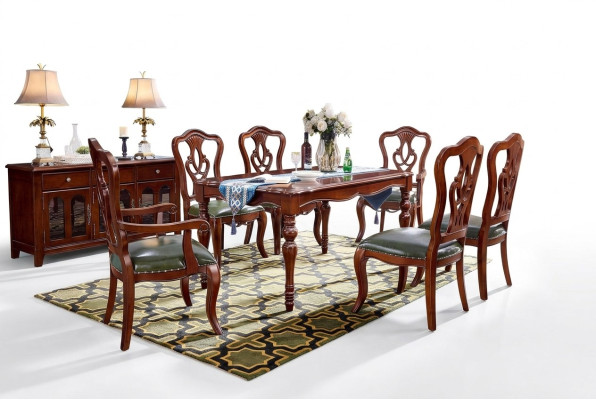 Complete set of 6 chairs dining room group wood chair luxury furniture baroque