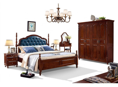 Bed 2x Nightstands 3-piece Bedroom Set Design Luxury Classic