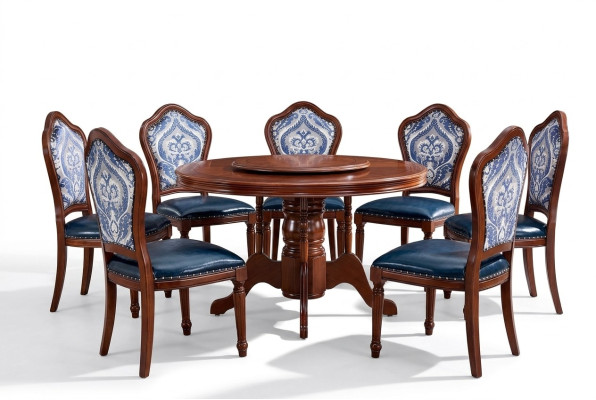 Complete set dining room group wooden chairs dining furniture luxury furniture 6