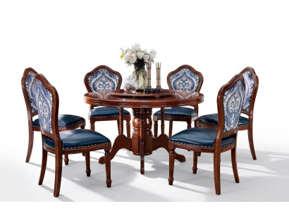 Dining table + 6x chairs dining room set dining group table furniture design 7-piece set