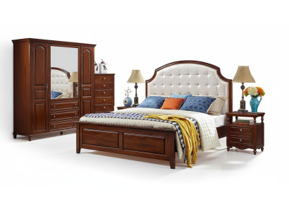 Luxury 3-Piece Set: Bed, 2 Nightstands; Bedroom Beds, Wooden Bed Frame