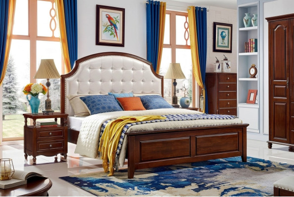 Bed Furniture Wood Design Beds Solid Wood Double Bed Bedroom Classic