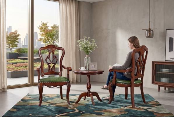 Chair, coffee table, side table, designer living room table set 3-piece set.