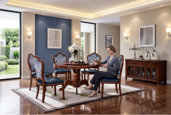 Dining room tables round furniture dining table luxury round table solid wood