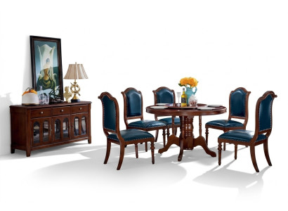 Complete set dining table 6 chairs sideboard dining room set dining group wood table new