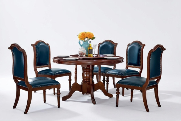 Complete set dining table 6 chairs dining room set dining group wood 7-piece