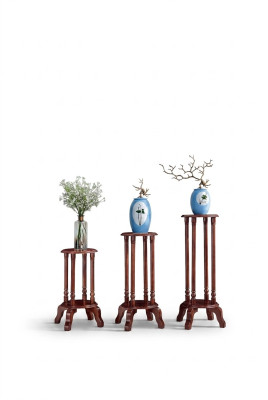 Pedestal Flower Stand Flower Stand Wood Flower Pot Stand 3-piece Set