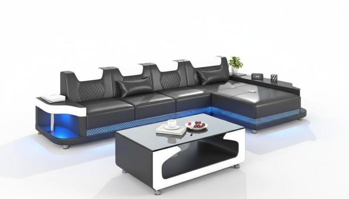 Sectional sofa L-shape upholstery leather living landscape couches sofas corner luxury furniture new