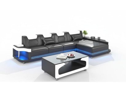 Sectional sofa L-shape upholstery leather living landscape couches sofas corner luxury furniture new
