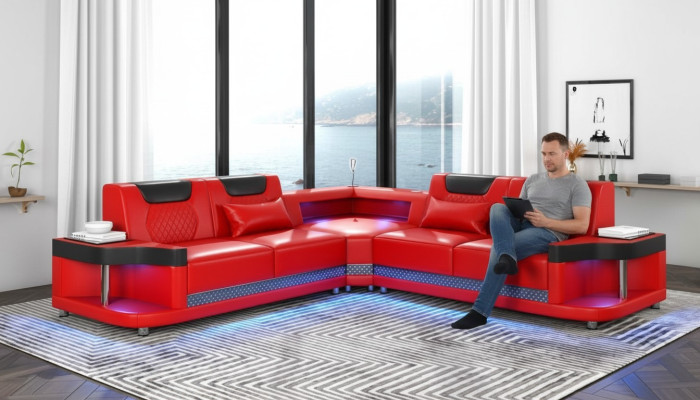Design corner sofa L-shape modern sofas leather sofa couch living landscape sofa new