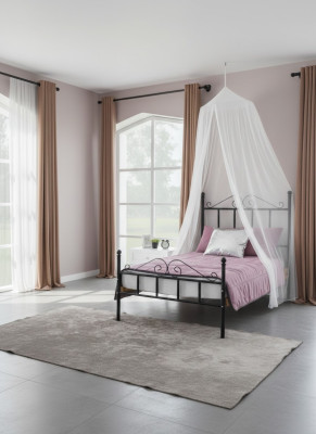 Canopy bed metal bed bedroom set nightstand white furniture bedroom 2-piece set