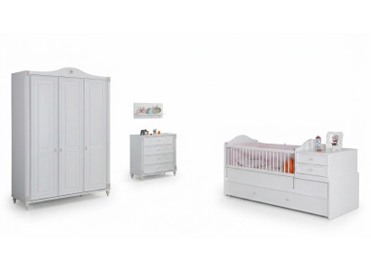 Children's room 3-piece set bedroom wardrobe chest of drawers youth room furniture