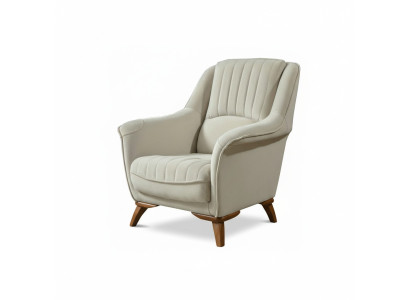 Armchair Seat Classic Design Living Room Upholstery Single Seater Relax White