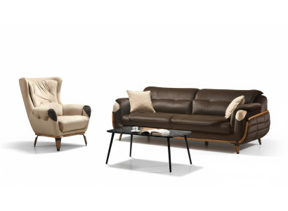 3-seater sofa, armchair design, upholstered seat, classic design, living room