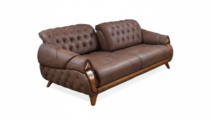 Three-seater fabric sofa couch upholstered furniture classic living room design