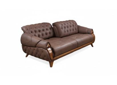 Three-seater fabric sofa couch upholstered furniture classic living room design