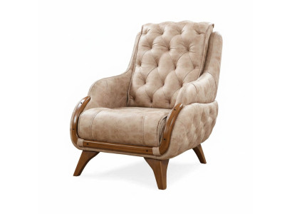 Chair Seat Classic Design Living Room Upholstery Single-Seater Leather Style