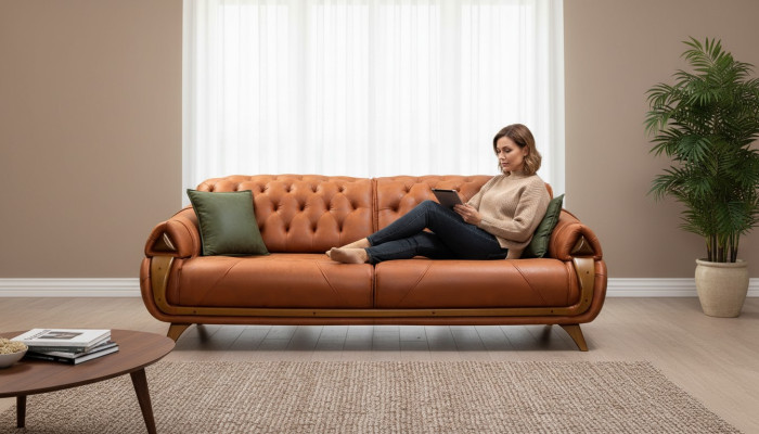 Three-seater luxury 3-seater couch upholstered classic seating sofas room