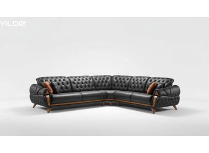 Living room leather black sofa sofas L-shaped seat color corner sofa couch