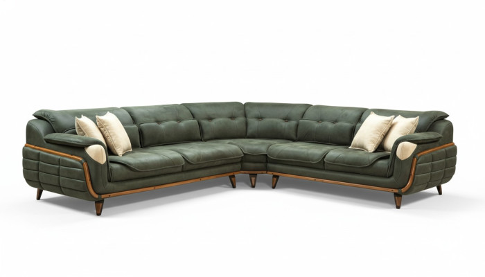 Design sectional sofa L-shape couch upholstery luxury living room soft style