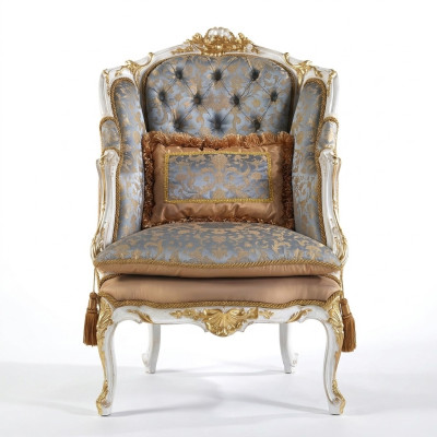 Armchair Library Reading Chair Wingback Chair Sofa Upholstery Italian Furniture Luxury