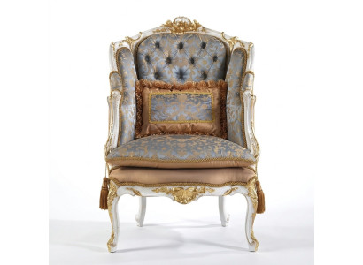 Armchair Library Reading Chair Wingback Chair Sofa Upholstery Italian Furniture Luxury