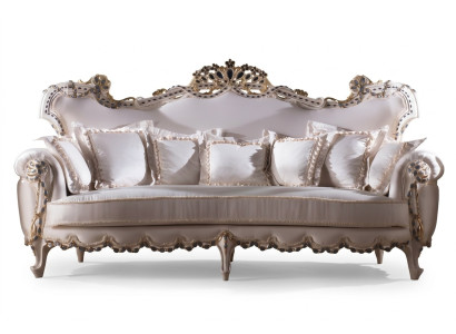 Classic three-seater sofa living landscape fabric sofa 3-seat Baroque