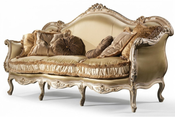 Textile sofa couch upholstered sofa 3-seater couches sofas Art Deco three-seater new