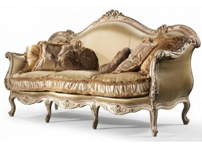 Textile sofa couch upholstered sofa 3-seater couches sofas Art Deco three-seater new