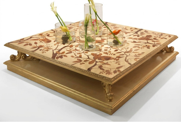 Coffee table table side table living room table wood royal side baroque classic