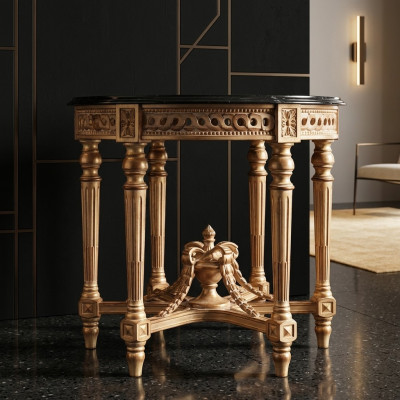 Coffee table table living room table wood royal side baroque furniture side table