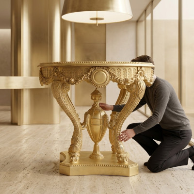 Coffee table side table wood living room table furniture from Italy vintage gold