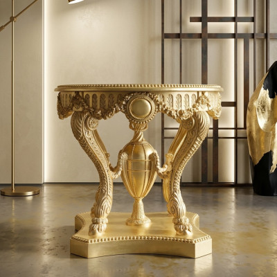 Coffee table side table wood living room table furniture from Italy vintage gold