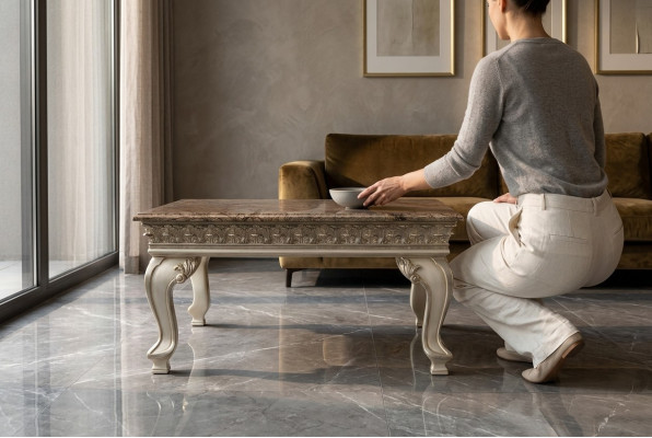 Luxury coffee table side table wood furniture classic tables baroque rococo table