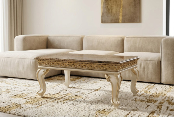 Luxury coffee table side table wood furniture classic tables baroque rococo table