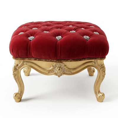 Footstool Living Room Ottoman Furniture Chair Bench Italian Design Velvet New
