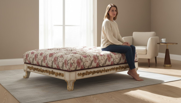 Pouf Footstool Round Stool Upholstered Stool Seat Stool Bathroom Stool Ottoman Stool