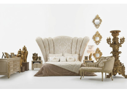 Chesterfield Large Bed Headboard Bed Upholstery Hotel Bed Color White Classic