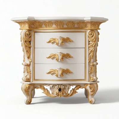 Luxury nightstand with carved pattern